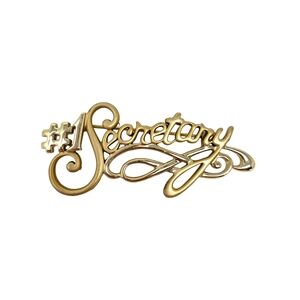 Vintage Secretary Pin Brooch #1 Secretary Gold Tone Secretary's Day